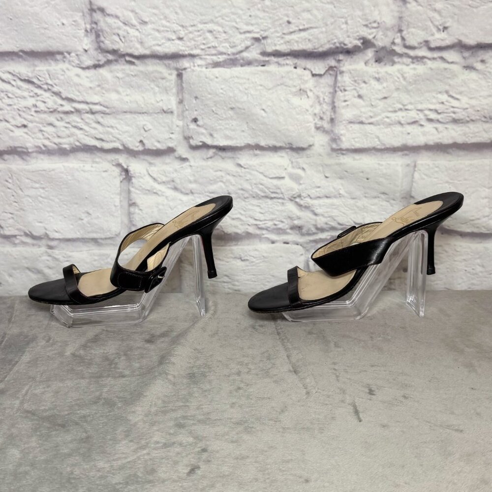 Christian Louboutin Black Leather Slides - Picture 2 of 6